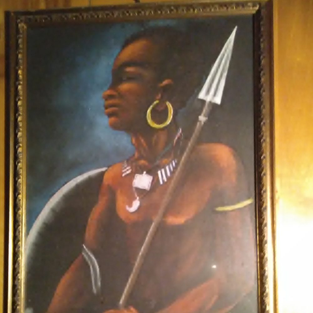 African people village original oil on canvas  landscape painting 🎨🖌️